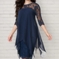 ⌛50% RABATT!👗Elegantes Damenkleid mit asymmetrischem Saum und Spitzenbesatz