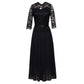 🔥Neu eingetroffen 50% RABATT!!!👗Spitzenkleid mit Satin-Gürtel und langem Rock – feminin
