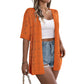 👚JETZT 50% RABATT!🌸Damen Kurzarm-Strickjacke mit Lochmuster – atmungsaktives Pointelle, leicht & vielseitig, offene Vorderseite – Sommer-Essential☀️