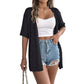 👚JETZT 50% RABATT!🌸Damen Kurzarm-Strickjacke mit Lochmuster – atmungsaktives Pointelle, leicht & vielseitig, offene Vorderseite – Sommer-Essential☀️