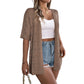 👚JETZT 50% RABATT!🌸Damen Kurzarm-Strickjacke mit Lochmuster – atmungsaktives Pointelle, leicht & vielseitig, offene Vorderseite – Sommer-Essential☀️