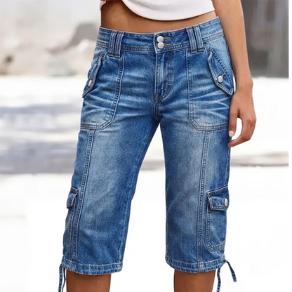 💥💥Heute – 50%!👖🔥Damen Capri-Jeans im geraden Schnitt