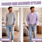 ⏰💥Nur heute: 50% Rabatt🎁👚Herren Waffel-T-Shirt im Layer-Look | Bequemer Alltagsstil mit eleganter Struktur
