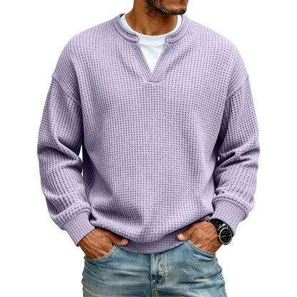 ⏰💥Nur heute: 50% Rabatt🎁👚Herren Waffel-T-Shirt im Layer-Look | Bequemer Alltagsstil mit eleganter Struktur