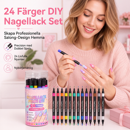 🔥⏰Heute 50 % Rabatt!💥🎉24-Farben-Nagelkunststifte, 12 doppelseitige Stifte mit zwei Spitzen – für kreative Nageldesigns