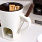 🎉🔥Über 88.000 verkauft!🍫Keramik Schoko-Fonduetasse mit Teelicht – Inkl. Fonduegabel, perfektes Weihnachtsgeschenk🎄