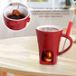 🎉🔥Über 88.000 verkauft!🍫Keramik Schoko-Fonduetasse mit Teelicht – Inkl. Fonduegabel, perfektes Weihnachtsgeschenk🎄