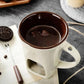 🎉🔥Über 88.000 verkauft!🍫Keramik Schoko-Fonduetasse mit Teelicht – Inkl. Fonduegabel, perfektes Weihnachtsgeschenk🎄