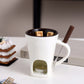 🎉🔥Über 88.000 verkauft!🍫Keramik Schoko-Fonduetasse mit Teelicht – Inkl. Fonduegabel, perfektes Weihnachtsgeschenk🎄