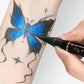 🔥🎉88.000+ verkauft!🎁🎭Hautfreundlicher Tattoo-Marker – 15 Farben & 12 Schablonen, tolle Geschenkidee für Kindergeburtstage & Mädels