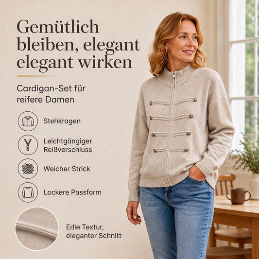 🎁🚨Nur heute 50 % Rabatt!!!🎉🧥Lässige Damen-Strickjacke mit doppeltem Reißverschluss