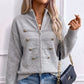 🎁🚨Nur heute 50 % Rabatt!!!🎉🧥Lässige Damen-Strickjacke mit doppeltem Reißverschluss