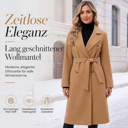 🎉🔥Neu & 50% Rabatt!💖🧥Eleganter Trenchcoat mit Gürtel – doppelreihige Knopfleiste, hochwertiger Wollmantel für Damen, ideal für Herbst & Winter