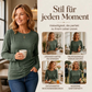 🎉💖Herbstneuheit, über 5000 Mal verkauft🔥🎁Freizeit-Top für Damen mit Rundhals und gerafftem Saum