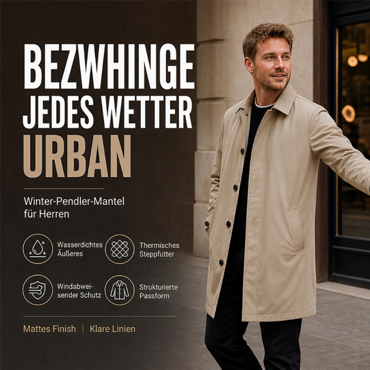 🍂🔥Über 6000 Mal verkauft!💖🧥Schluss mit Frieren & durchnässten Tagen – wasserabweisender, gepolsterter Trenchcoat für Herren