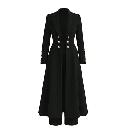 🍂🎉Herbst-Bestseller! Über 48.000 Mal verkauft!💖✨Elegantes herbstliches 2-Teiler-Outfit für Damen mit Retro-Langmantel und schlichter Hose