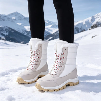 🎉🔥Über 38.000 Mal verkauft!💖❄️Damen Winterstiefel mit warmem Plüschfutter – rutschfest, schnürbar & ideal gegen kalte Füße❄️