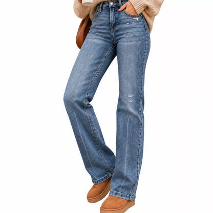 🎉🔥Über 8000 Mal verkauft!🎁👖Damen Freizeit-Jeans mit elastischem Hochbund