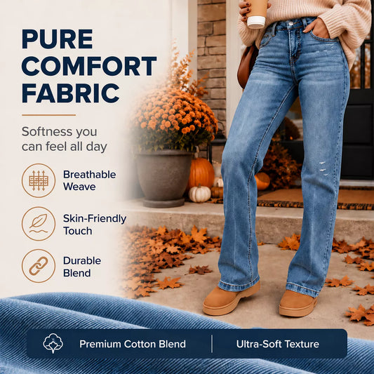 🎉🔥Über 8000 Mal verkauft!🎁👖Damen Freizeit-Jeans mit elastischem Hochbund