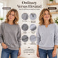 🎉🔥Über 48.000 verkauft!🎁💖Damen Sweatshirt mit geschlitztem V-Ausschnitt – Weiches, bequemes Basic für jeden Tag