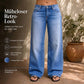 🎁🎁Heute – 50%!👖🔥Mühelos schicke, locker sitzende Jeans mit weitem Bein